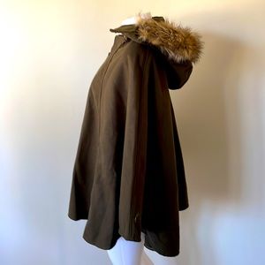 Wildflower Poncho With Faux Fur Hood